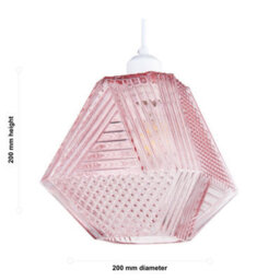 First Choice Lighting Set Of 2 Prism - Pink Glass Easy Fit Glass Pendant Shades - thumbnail 8