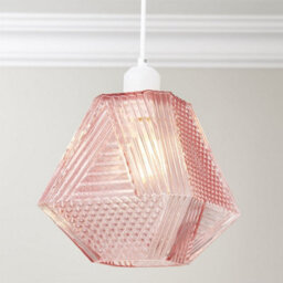 First Choice Lighting Set Of 2 Prism - Pink Glass Easy Fit Glass Pendant Shades - thumbnail 7