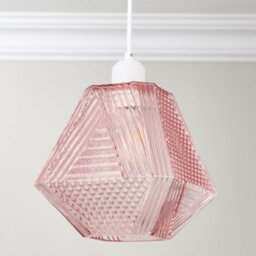 First Choice Lighting Set Of 2 Prism - Pink Glass Easy Fit Glass Pendant Shades - thumbnail 6