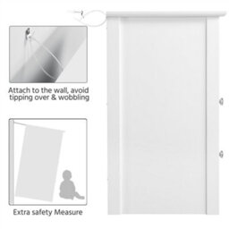 Yaheetech White Bedside Table With 2 Drawers And 1 Cubby (H)600mm (W)400mm (D)350mm - thumbnail 5