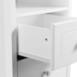 Yaheetech White Bedside Table With 2 Drawers And 1 Cubby (H)600mm (W)400mm (D)350mm - thumbnail 7