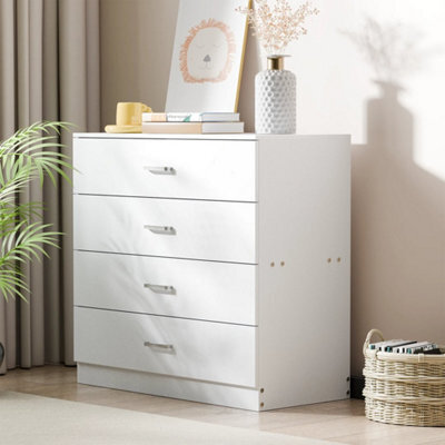 White  4-Tier Bedroom Drawer Cabinet High Capacity, Upright - image 1