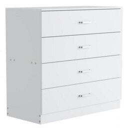 White  4-Tier Bedroom Drawer Cabinet High Capacity, Upright - thumbnail 2