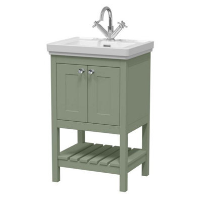 Dezine Colorado 500mm Fern Green 1 Tap Hole Floorstanding Vanity Unit - image 1