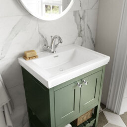 Dezine Colorado 500mm Fern Green 1 Tap Hole Floorstanding Vanity Unit - thumbnail 2