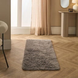 Ohs Soft Fluffy Runner Rug Anti-Slip Floor Mat, Grey - 60 X 150Cm - thumbnail 1