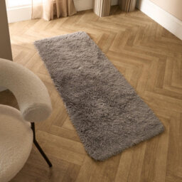 Ohs Soft Fluffy Runner Rug Anti-Slip Floor Mat, Grey - 60 X 150Cm - thumbnail 2