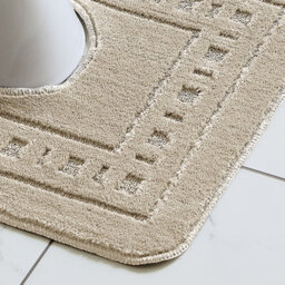 Catherine Lansfield Bathroom Armoni Bath Mat And Pedestal Set Natural - thumbnail 3