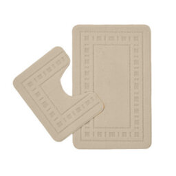Catherine Lansfield Bathroom Armoni Bath Mat And Pedestal Set Natural - thumbnail 4