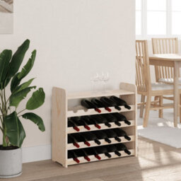 Berkfield Wine Rack With Top Board 67.5X25X60 Cm Solid Wood Pine - thumbnail 3