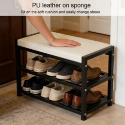 80 Shoe Bench Stool Shoe Cabinet Storage Rack Cabinet Bench Rack - thumbnail 5