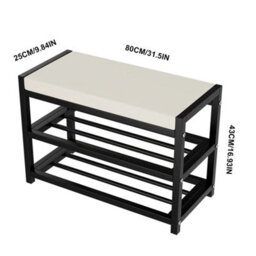 80 Shoe Bench Stool Shoe Cabinet Storage Rack Cabinet Bench Rack - thumbnail 2
