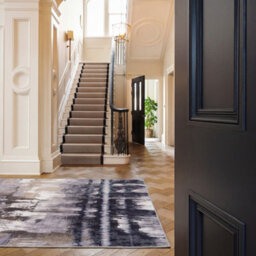 Loomed Storm Blue & Grey Modern Abstract Machine Washable Soft Area Rug 80Cm X 150Cm - thumbnail 2