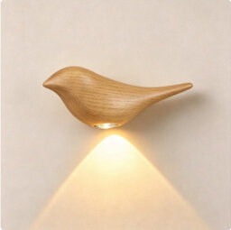 Amorly Oak Bird Wall Sconce, Rechargeable Motion Sensor Wireless Wall Light, For Bedroom, Hallway, Stairway, Entryway (Right Facing) - thumbnail 1