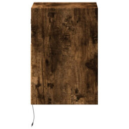 Berkfield Durable Tv Wall Cabinets With Led Lights 2 Pcs Smoked Oak 41X31X45 Cm - thumbnail 7