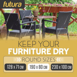 Futura 420D Round 190X80Cm Waterproof Garden Furniture Cover, Outdoor Patio Weatherproof Table & Chair Set Shield - thumbnail 5