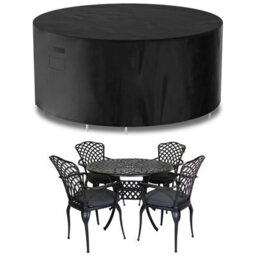 Futura 420D Round 190X80Cm Waterproof Garden Furniture Cover, Outdoor Patio Weatherproof Table & Chair Set Shield - thumbnail 1