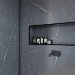Rearo Selkie Mdf Bathroom Shower Wall Panel (H)2420mm X (W)1180mm X (D)11mm Tongue & Groove - Gransasso Matte Finish - thumbnail 7