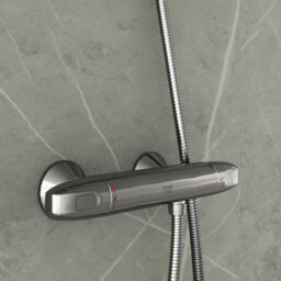 Rearo Selkie Mdf Bathroom Shower Wall Panel (H)2420mm X (W)1180mm X (D)11mm Tongue & Groove - Gransasso Matte Finish - thumbnail 5