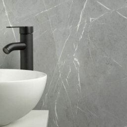 Rearo Selkie Mdf Bathroom Shower Wall Panel (H)2420mm X (W)1180mm X (D)11mm Tongue & Groove - Gransasso Matte Finish - thumbnail 2