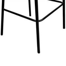 Wyld and Coco Boucle Bar Chairs Set Of 2 - White Boucle Upholstery, Black Powder-Coated Metal Legs, Curved Backrest - thumbnail 9