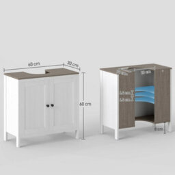 Freestanding Under Sink Bathroom Cabinet With Adjustable Shelf - thumbnail 2