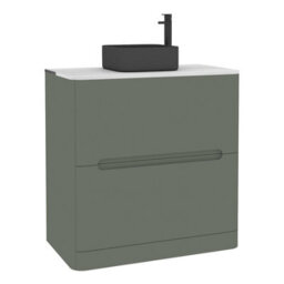 Royal Bathrooms Venice 800mm Sage Green Freestanding Bathroom Countertop Vanity Unit 2 Drawer With Art Square Basin - thumbnail 7