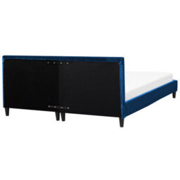 Beliani Bed Velvet Fitou 180 X 200 Cm (Eu Super King) Dark Blue - thumbnail 6