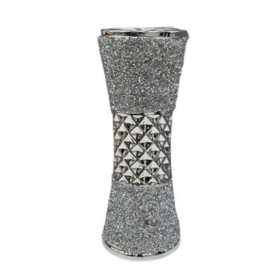DEENZ Large Ceramic Flower Vase Silver