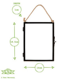 "Nicola Spring Hanging Metal Photo Frame - 5"" X 7"" - Black - Picture Frame Wall Mounted Frame With Rope" - thumbnail 3