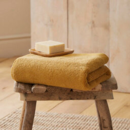 Drift Abode Eco Mustard Soft Sustainable Heavyweight Bci Cotton Towel