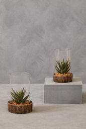 Orsina Fiori Small Succulent With Natural Stone Base Artificial Plant Foliage - thumbnail 3