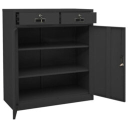 Berkfield Durable Office Cabinet Anthracite 90X40X102 Cm Steel - thumbnail 6