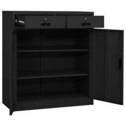 Berkfield Durable Office Cabinet Anthracite 90X40X102 Cm Steel - thumbnail 7