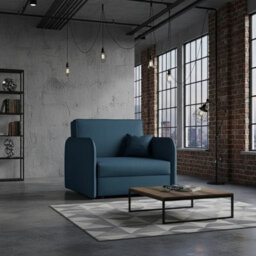 Viva Loft I Armchair Sleep Function Storage Wood Frame Metal Legs 95Cm Turquoise - thumbnail 2