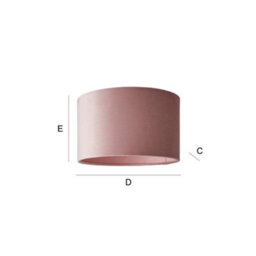 Valuelights Reni Blush Velvet Drum Ceiling Lamp Shade (D)25Cm - thumbnail 8