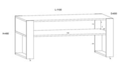 Arte Modern Nuka Coffee Table In Oak Artisan W1100mm X H480mm X D600mm - thumbnail 3