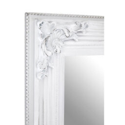 Orsina Antique White Wall Mirror With Wood Frame,mirror With Hooks For Landscape Or Portrait Display,slim Mirror - thumbnail 3