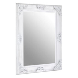Orsina Antique White Wall Mirror With Wood Frame,mirror With Hooks For Landscape Or Portrait Display,slim Mirror - thumbnail 2