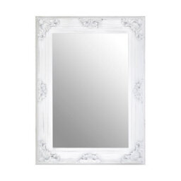 Orsina Antique White Wall Mirror With Wood Frame,mirror With Hooks For Landscape Or Portrait Display,slim Mirror - thumbnail 1
