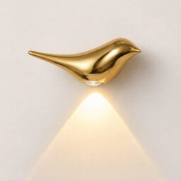 Amorly Gold Bird Wall Sconce, Rechargeable Motion Sensor Wireless Wall Light, For Bedroom, Hallway, Stairway, Entryway (Left Facing) - thumbnail 1