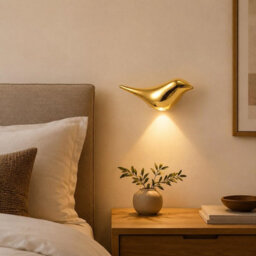 Amorly Gold Bird Wall Sconce, Rechargeable Motion Sensor Wireless Wall Light, For Bedroom, Hallway, Stairway, Entryway (Left Facing) - thumbnail 2