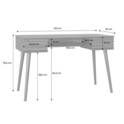 Sweeek - 2-Drawers Wooden Effect Desk  Madere Walnut 120X55X76.5 Cm - thumbnail 7