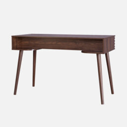 Sweeek - 2-Drawers Wooden Effect Desk  Madere Walnut 120X55X76.5 Cm - thumbnail 3
