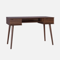 Sweeek - 2-Drawers Wooden Effect Desk  Madere Walnut 120X55X76.5 Cm