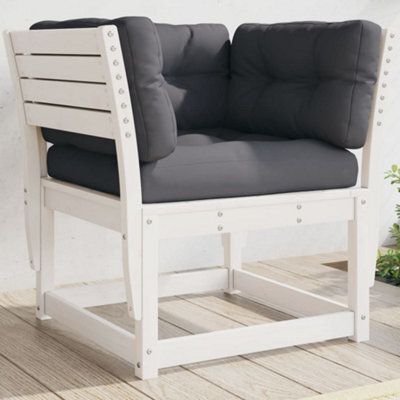 Walplus Garden Sofa Armrest With Cushions White Solid Wood Pine - 83 X 73 X 78 Cm (W X D X H) - image 1