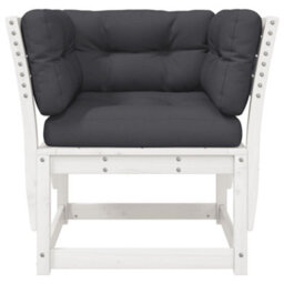 Walplus Garden Sofa Armrest With Cushions White Solid Wood Pine - 83 X 73 X 78 Cm (W X D X H) - thumbnail 5