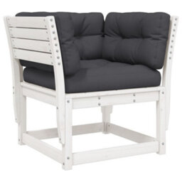 Walplus Garden Sofa Armrest With Cushions White Solid Wood Pine - 83 X 73 X 78 Cm (W X D X H) - thumbnail 2