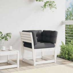Walplus Garden Sofa Armrest With Cushions White Solid Wood Pine - 83 X 73 X 78 Cm (W X D X H) - thumbnail 3