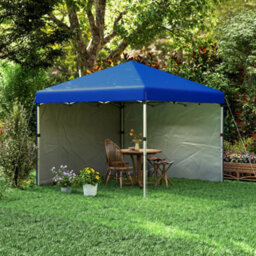 Outsunny 3X3 (M) Pop Up Gazebo Party Tent W/ 2 Sidewalls, Weight Bags Blue - thumbnail 9